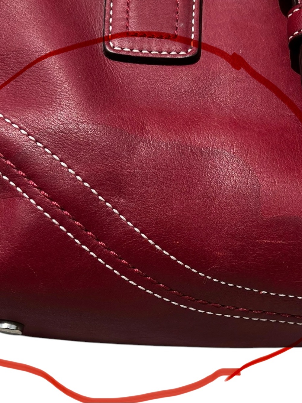 Coach Burgundy Red Leather Satchel with Silver Hardware - Picture 12 of 14